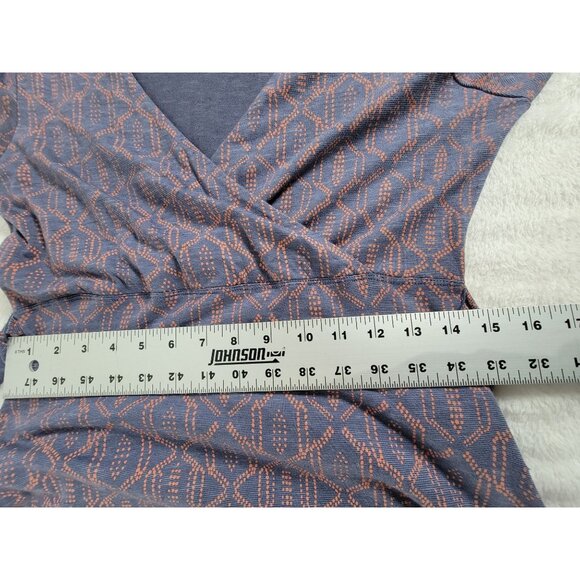 Toad&Co Cue Wrap Cafe Dress Small Elbow Sleeve Organic Cotton Stretch Tie-Waist - Picture 8 of 10